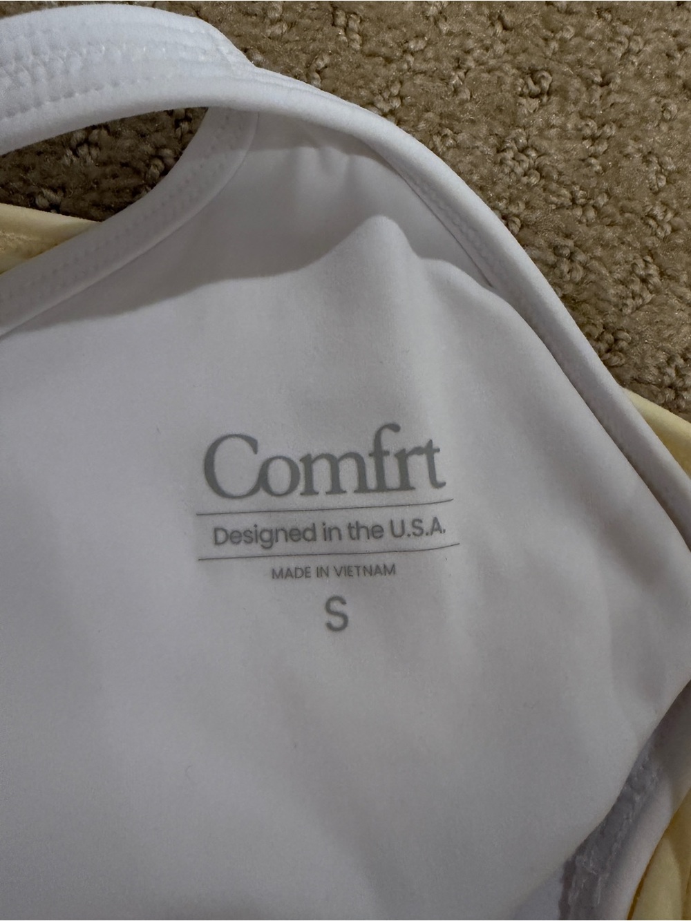 Women's Cream Double-Layer Tank Top - Picture 3 of 4